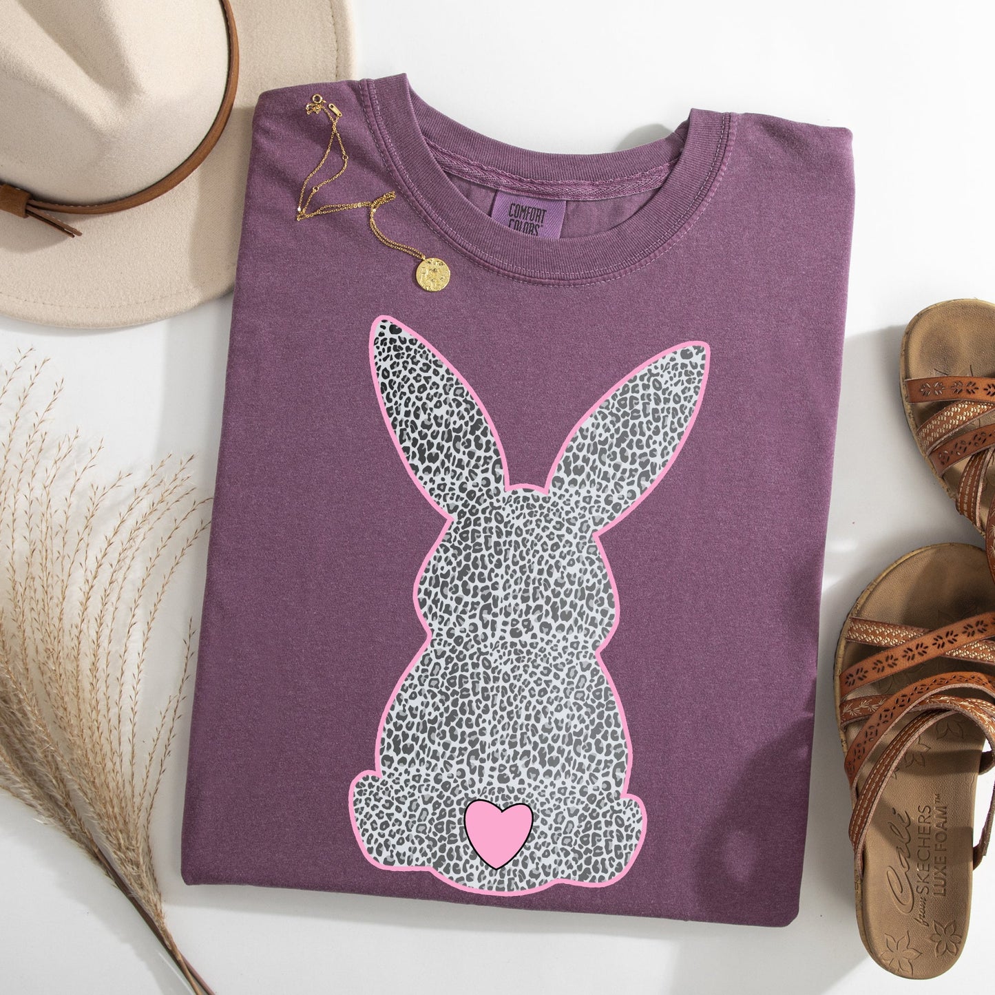 Leopard Print Bunny, Easter, Bunny, Jesus, Rabbit, Holiday Tshirt Comfort Colors T-Shirt