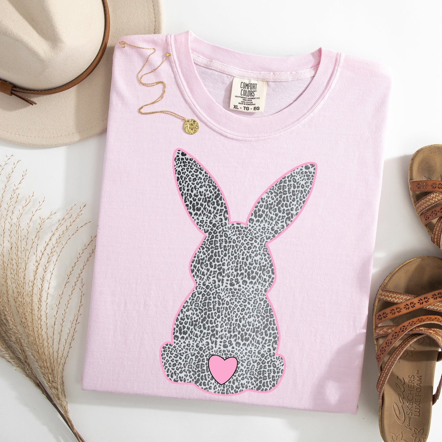 Leopard Print Bunny, Easter, Bunny, Jesus, Rabbit, Holiday Tshirt Comfort Colors T-Shirt