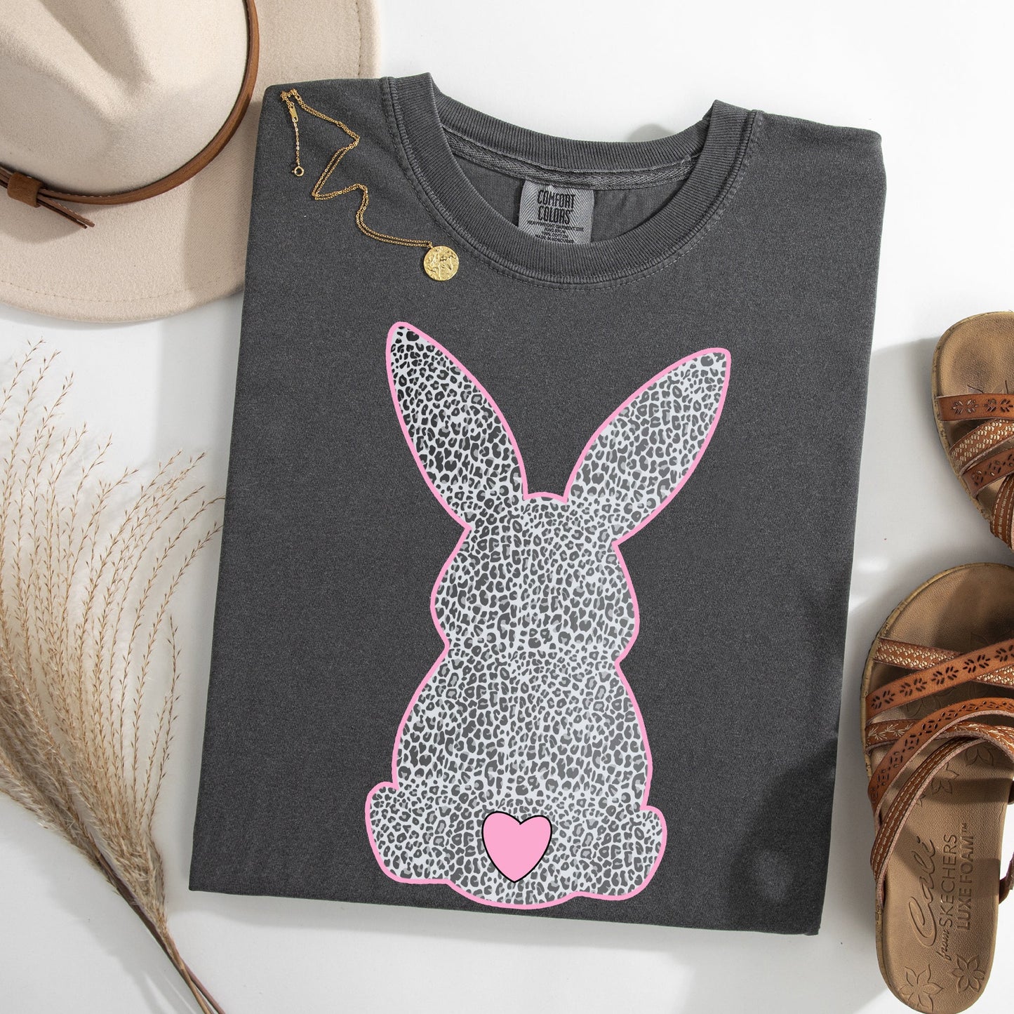 Leopard Print Bunny, Easter, Bunny, Jesus, Rabbit, Holiday Tshirt Comfort Colors T-Shirt