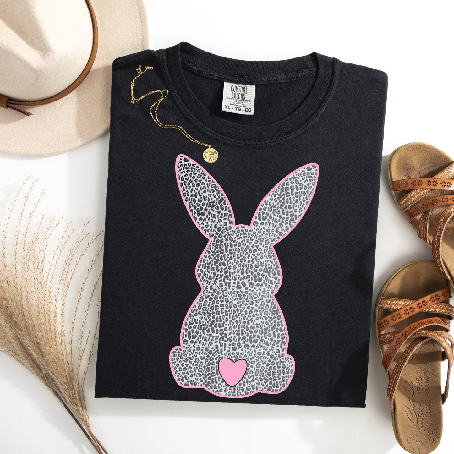 Leopard Print Bunny, Easter, Bunny, Jesus, Rabbit, Holiday Tshirt Comfort Colors T-Shirt