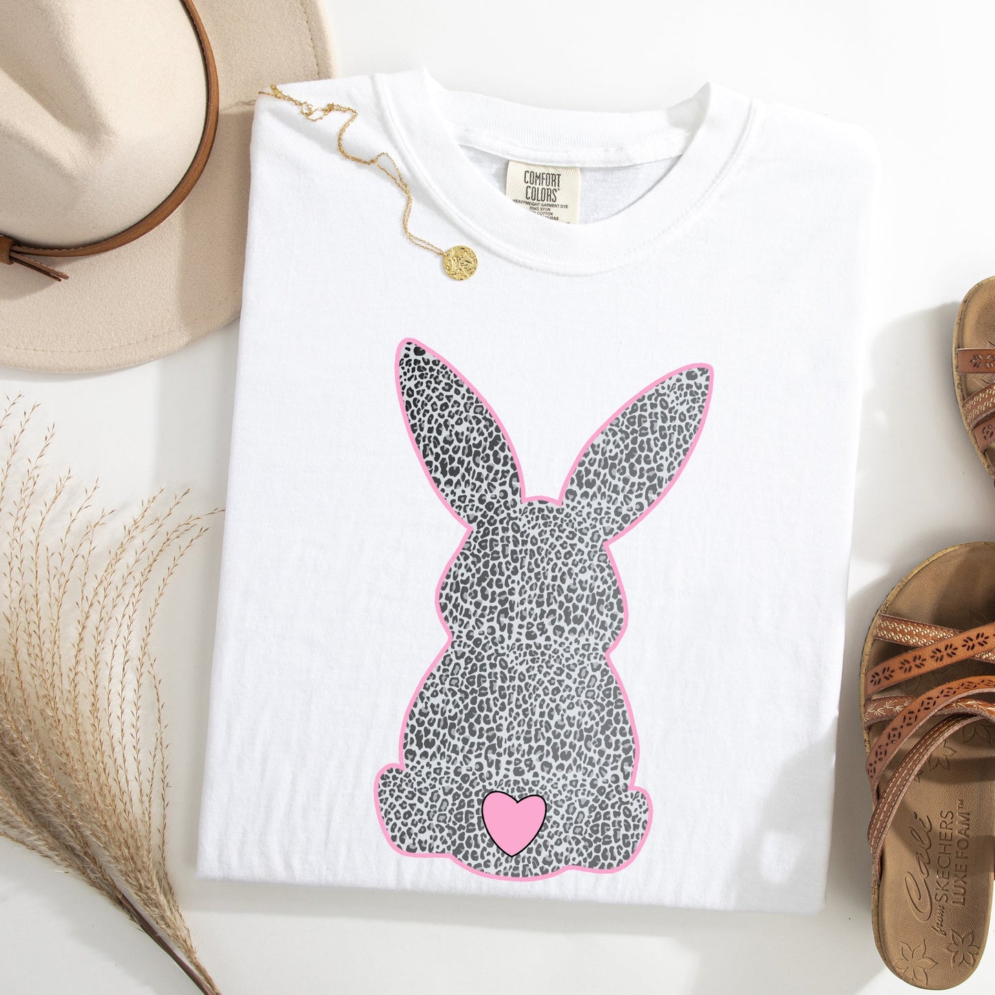 Leopard Print Bunny, Easter, Bunny, Jesus, Rabbit, Holiday Tshirt Comfort Colors T-Shirt