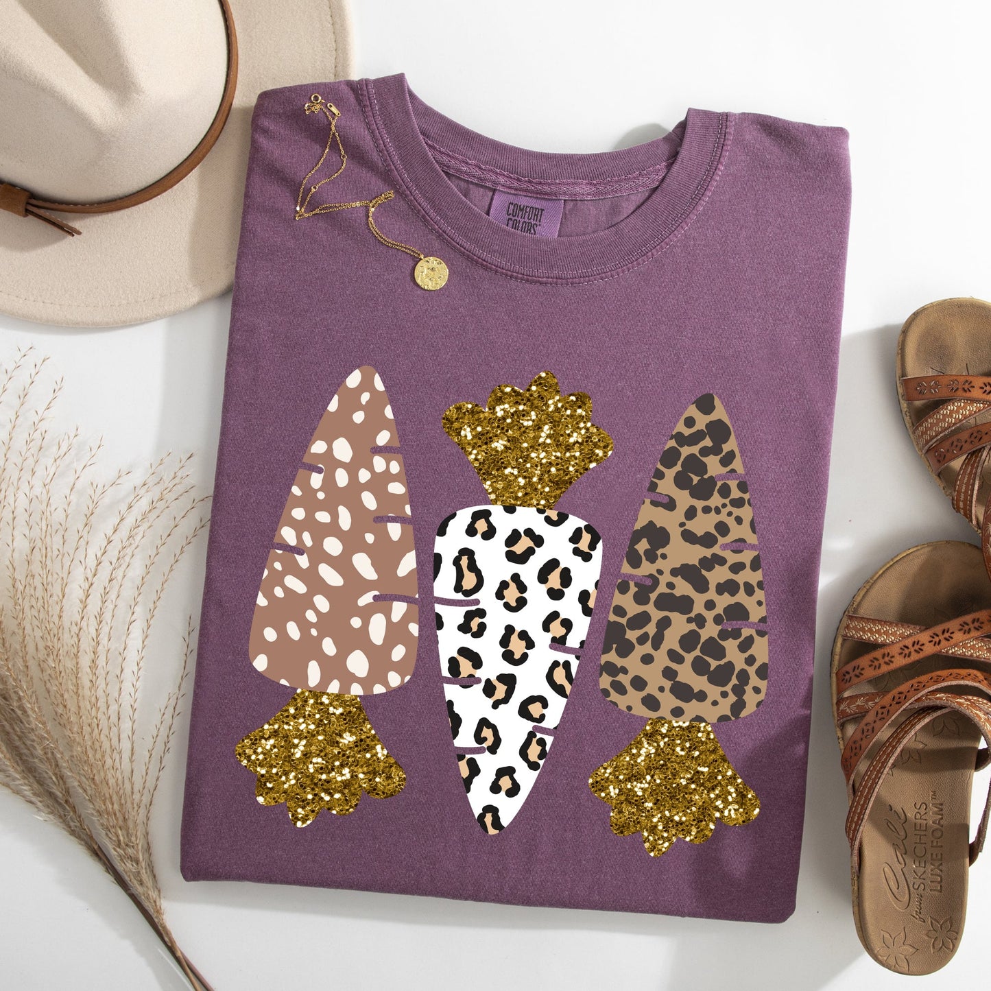 Leopard Print Carrots, Easter, Bunny, Jesus, Rabbit, Holiday Tshirt Comfort Colors T-Shirt