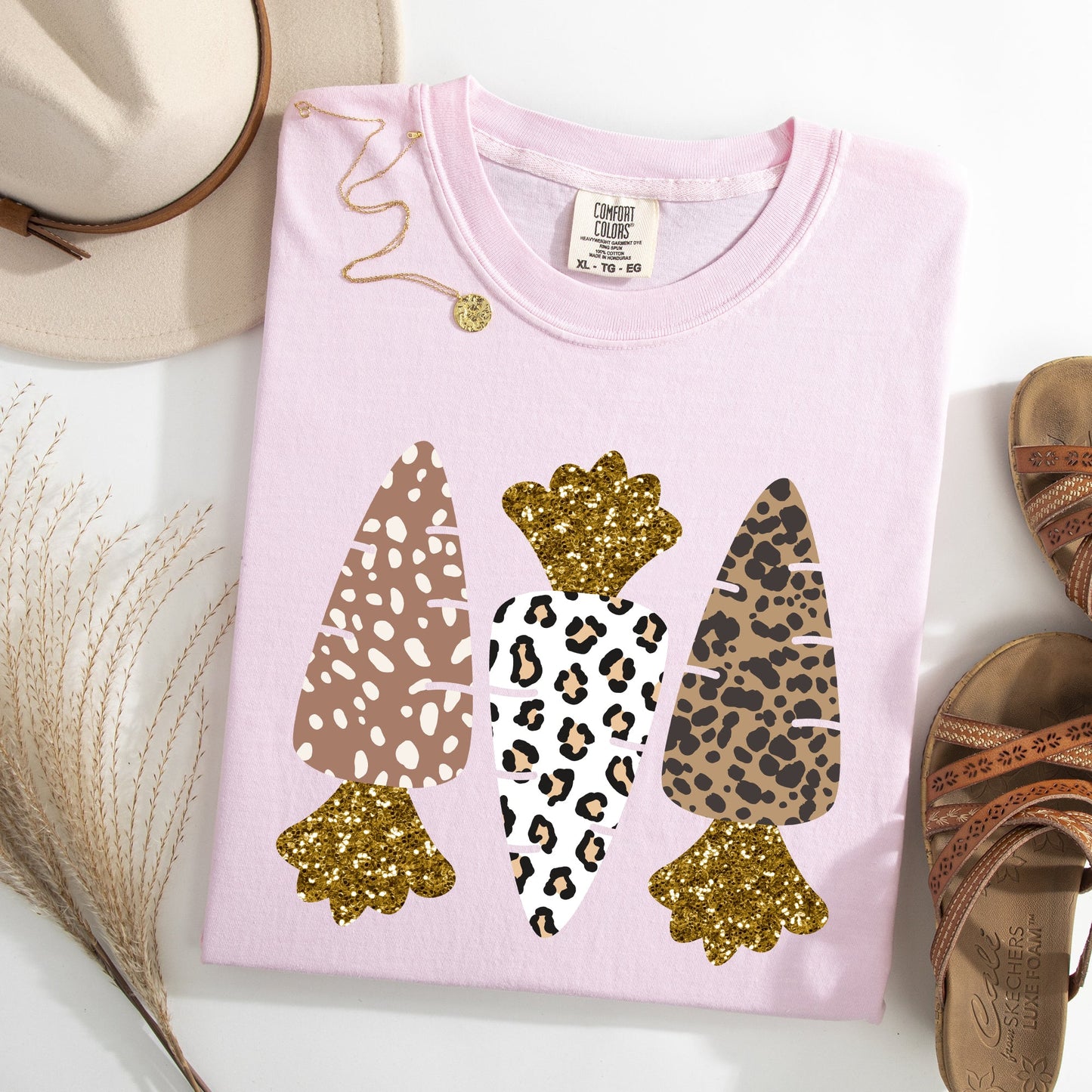 Leopard Print Carrots, Easter, Bunny, Jesus, Rabbit, Holiday Tshirt Comfort Colors T-Shirt