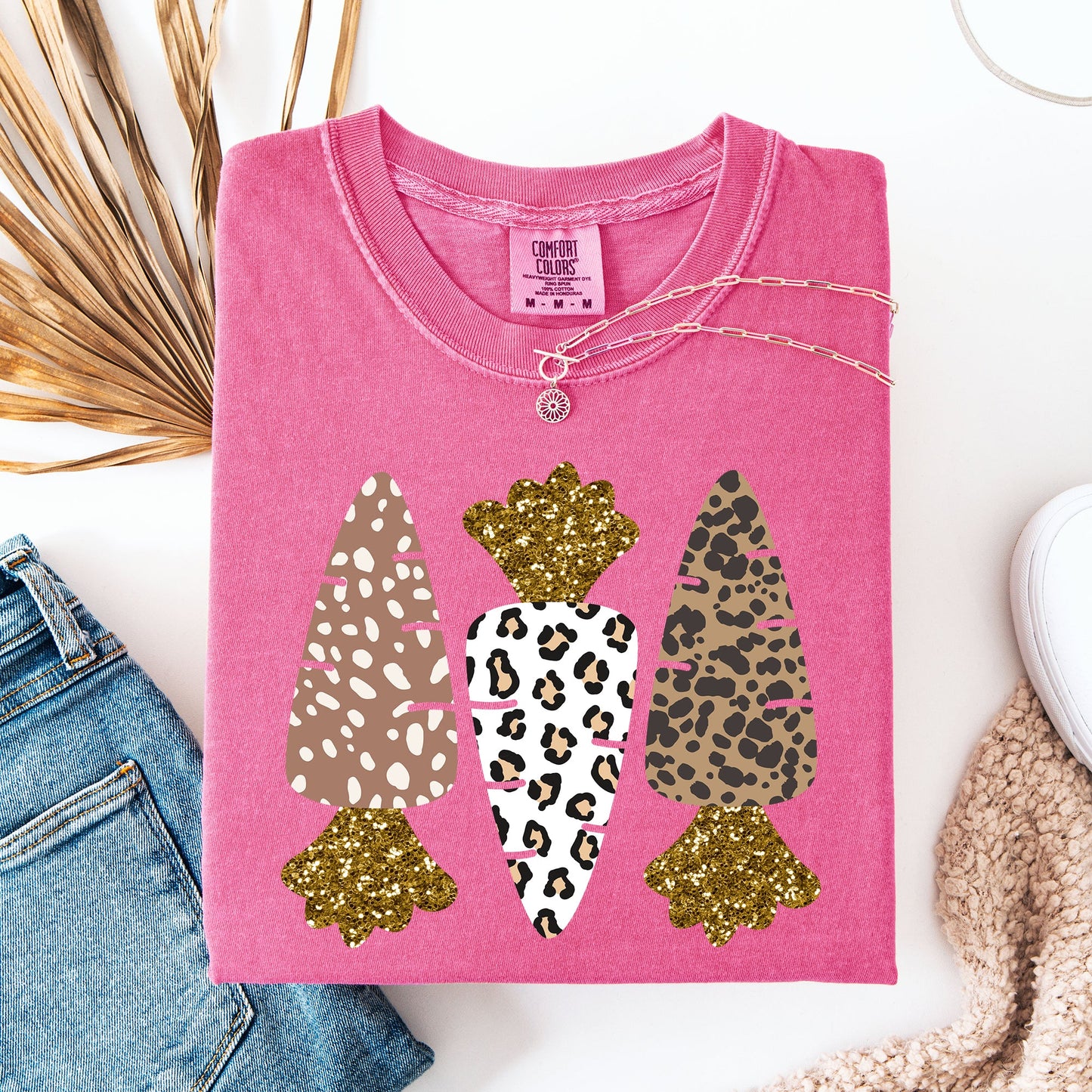 Leopard Print Carrots, Easter, Bunny, Jesus, Rabbit, Holiday Tshirt Comfort Colors T-Shirt