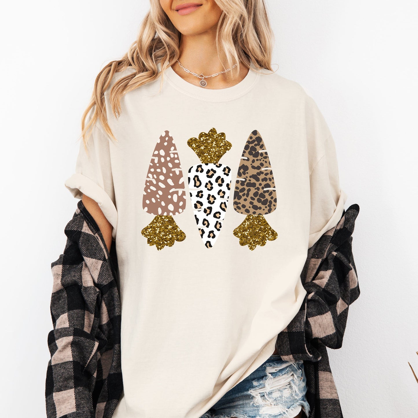 Leopard Print Carrots, Easter, Bunny, Jesus, Rabbit, Holiday Tshirt Comfort Colors T-Shirt