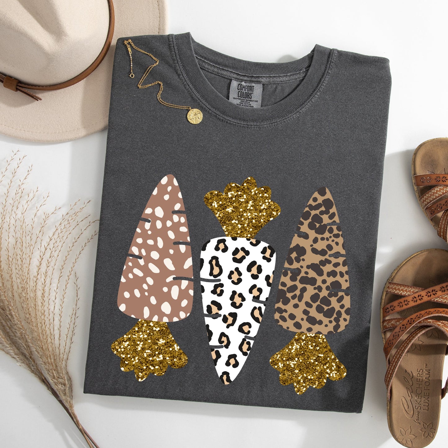 Leopard Print Carrots, Easter, Bunny, Jesus, Rabbit, Holiday Tshirt Comfort Colors T-Shirt