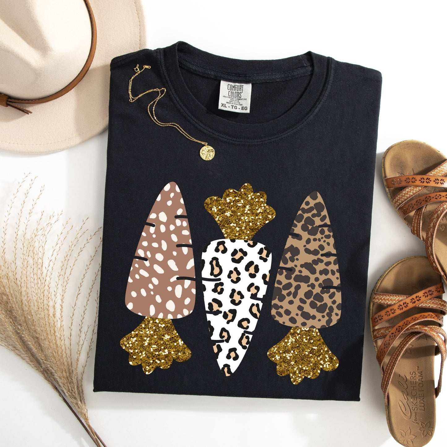 Leopard Print Carrots, Easter, Bunny, Jesus, Rabbit, Holiday Tshirt Comfort Colors T-Shirt