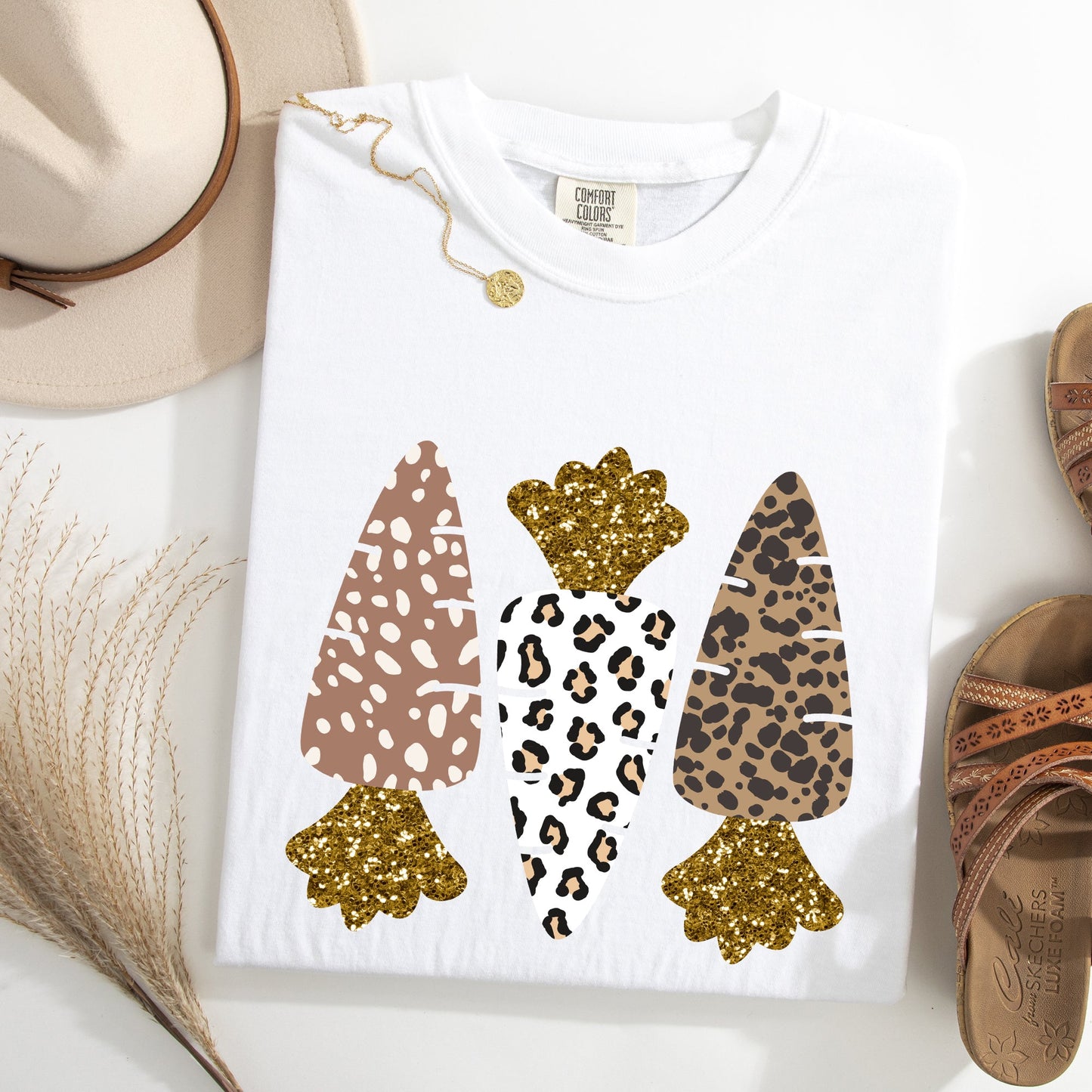 Leopard Print Carrots, Easter, Bunny, Jesus, Rabbit, Holiday Tshirt Comfort Colors T-Shirt