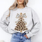 Leopard Print Christmas Tree, Dalmatian Bow, Santa, Cute, Girly Sweatshirt