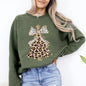 Leopard Print Christmas Tree, Dalmatian Bow, Santa, Cute, Girly Sweatshirt