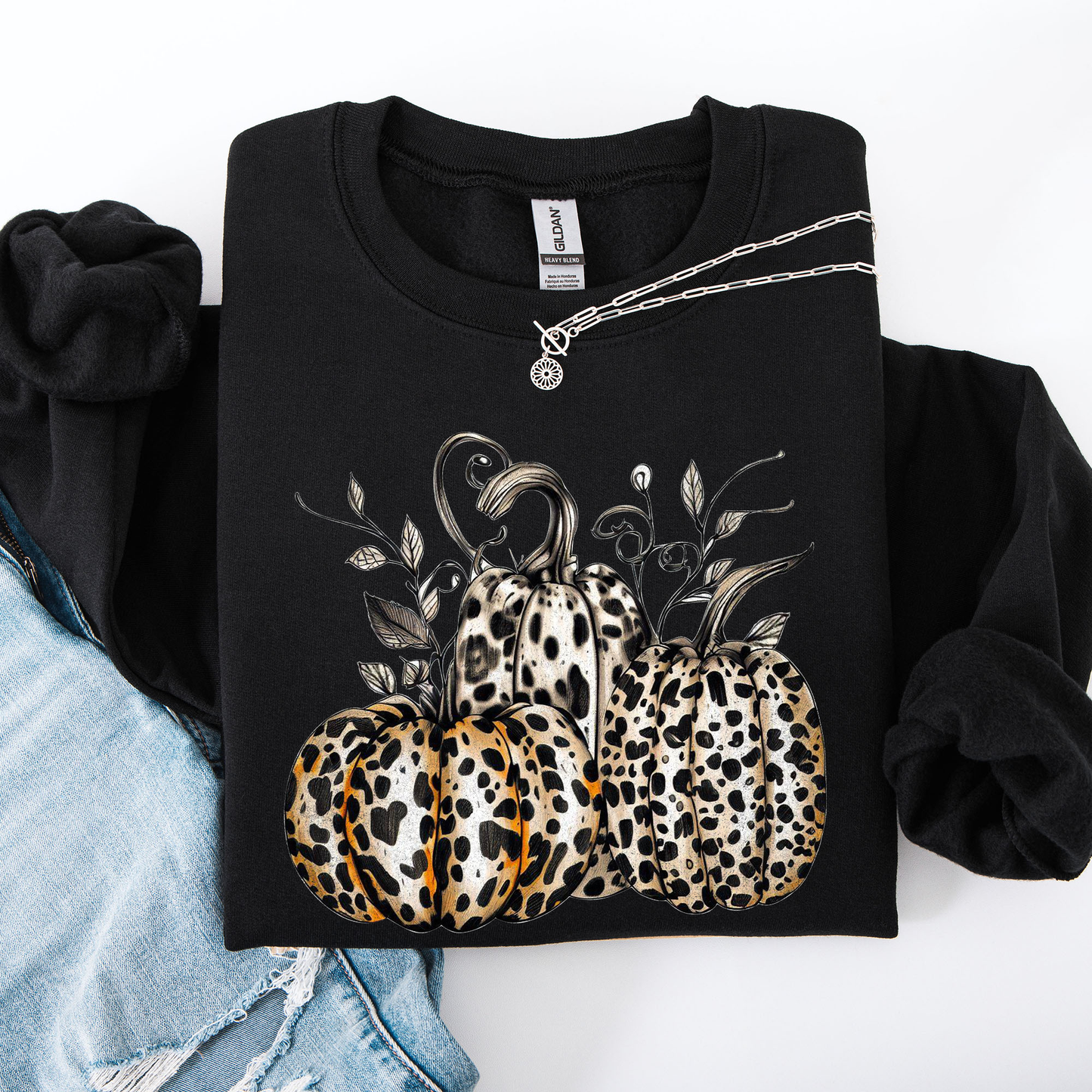 Leopard Print Pumpkins, Cute, Halloween, Autumn, Fall Sweatshirt