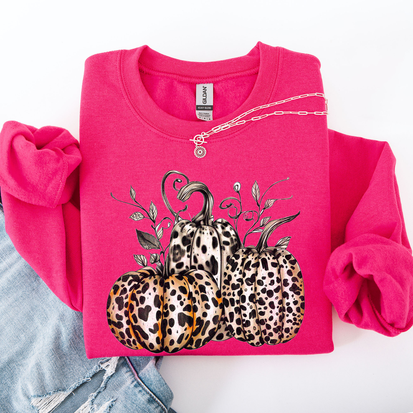 Leopard Print Pumpkins, Cute, Halloween, Autumn, Fall Sweatshirt