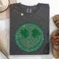Leopard Print Smiley, Retro, St Patrick's Day, Shamrock, Clover, Lucky, Leprechaun Tshirt Comfort Colors T-Shirt