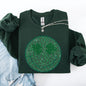 Leopard Print Smiley, Retro, St Patrick's Day, Shamrock, Clover, Lucky, Leprechaun Sweatshirt