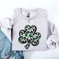Leopard Print, St Patrick's Day, Shamrock, Clover, Lucky, Leprechaun Sweatshirt