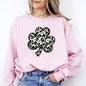 Leopard Print, St Patrick's Day, Shamrock, Clover, Lucky, Leprechaun Sweatshirt