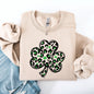 Leopard Print, St Patrick's Day, Shamrock, Clover, Lucky, Leprechaun Sweatshirt