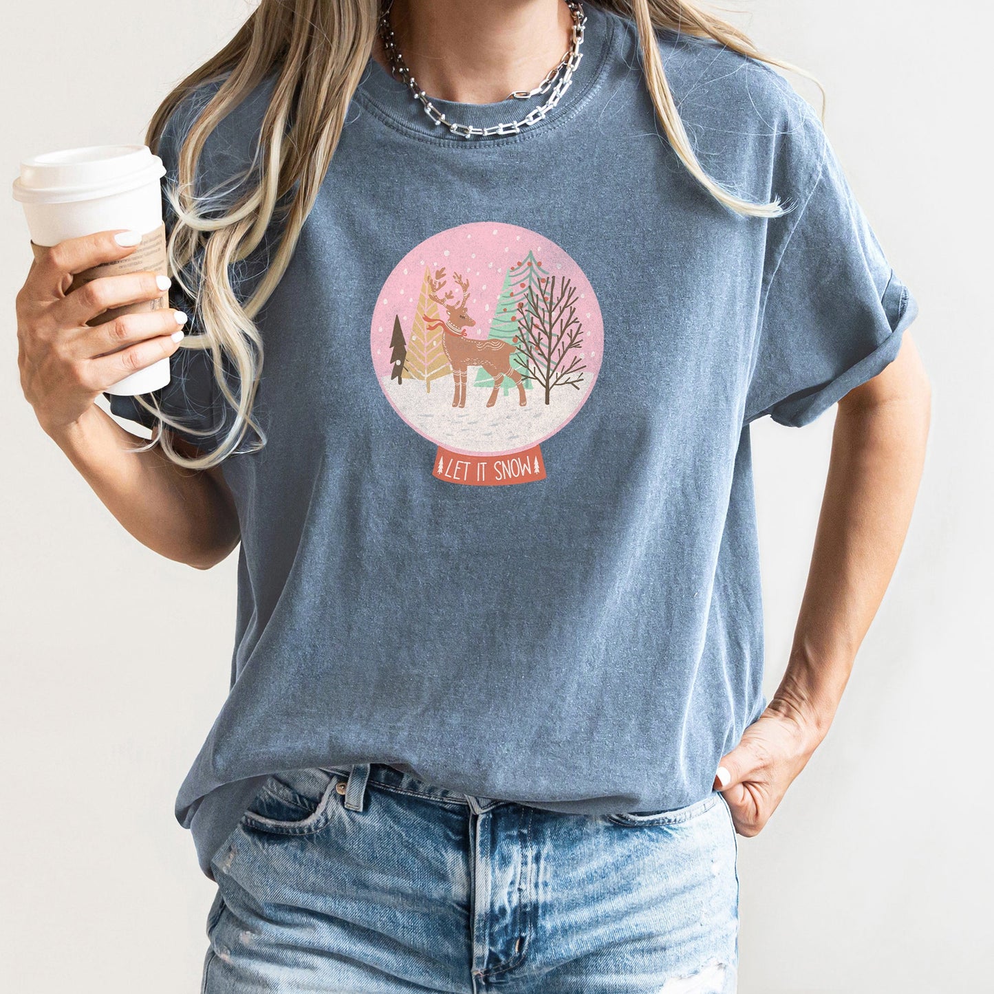 Let It Snow, Snow Ball, Christmas, Deer, Comfort Colors, Tshirt