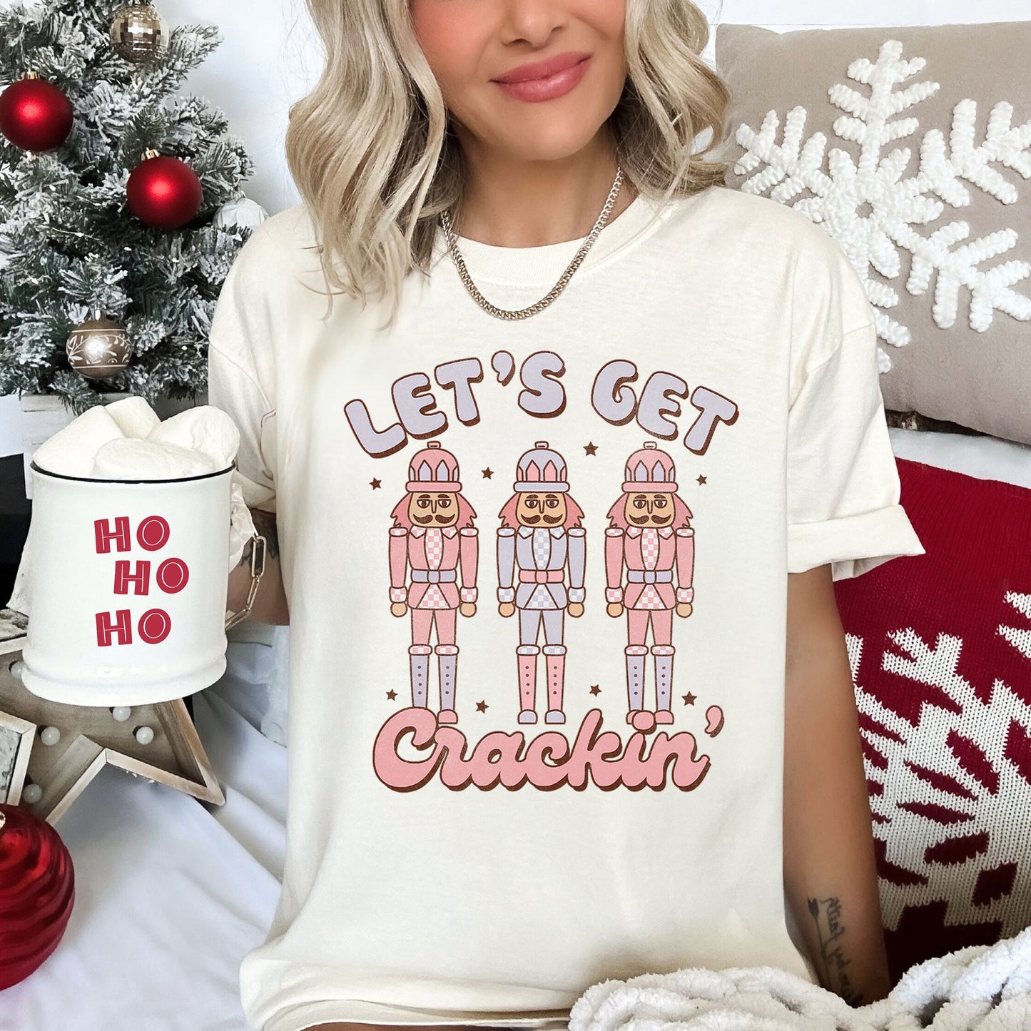 Let's Get Cracking, Nutcracker, Christmas, Retro, Comfort Colors, Tshirt