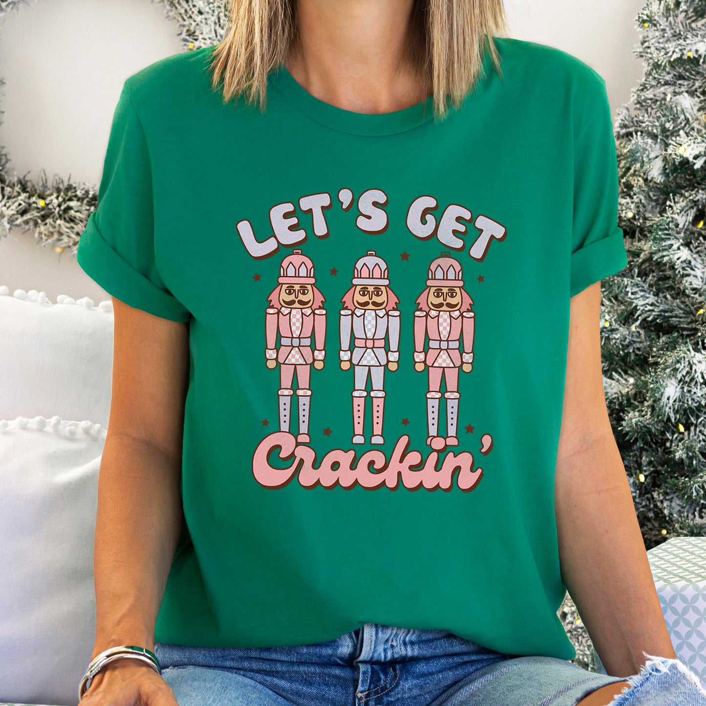 Let's Get Cracking, Nutcracker, Christmas, Retro Super Soft Tees