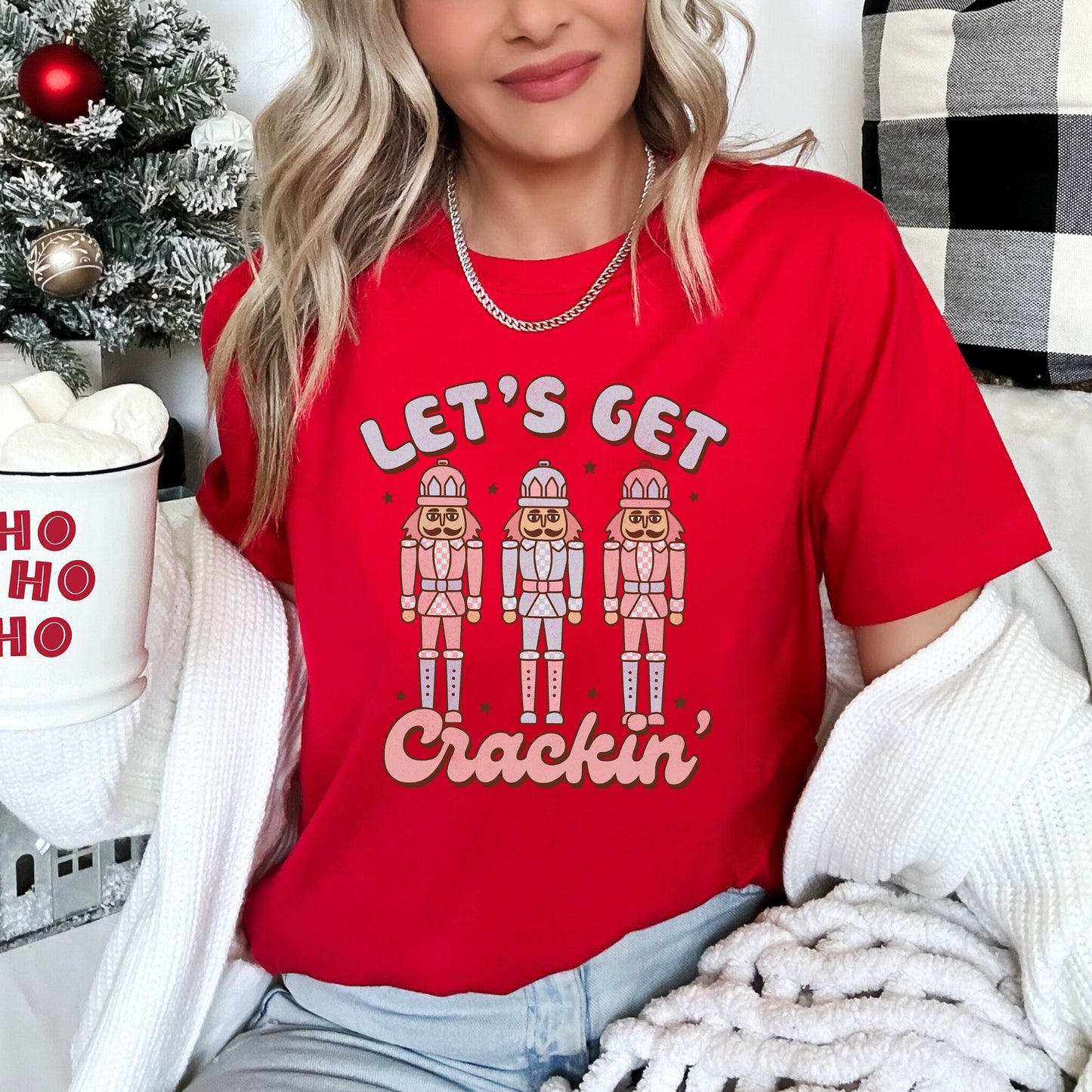 Let's Get Cracking, Nutcracker, Christmas, Retro Super Soft Tees