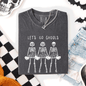 Let's Go Ghouls, Skeleton Cheerleaders, Cute, Halloween, Comfort Colors T-Shirt
