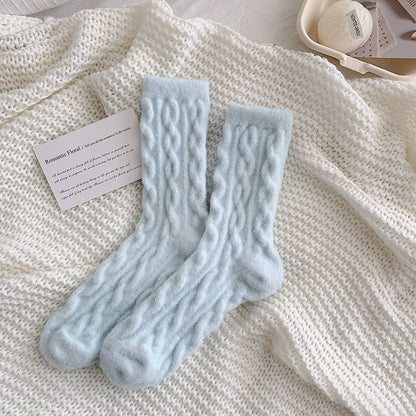 Plush Hemp-Knit Socks for Cozy Fall & Winter
