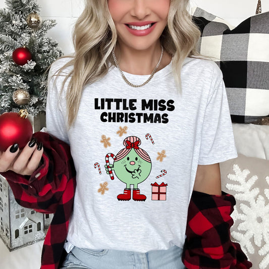 Little Miss Christmas, Classic, Vintage, Retro, Candy Cane Super Soft Tees