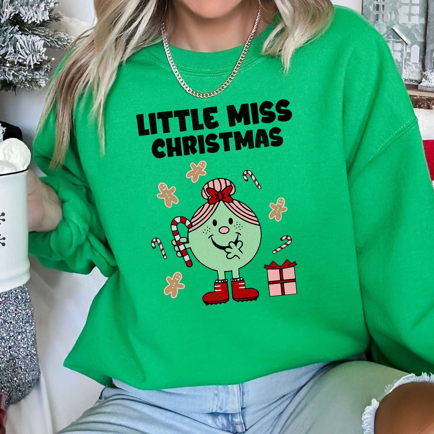 Little Miss Christmas, Classic, Vintage, Retro Sweatshirt