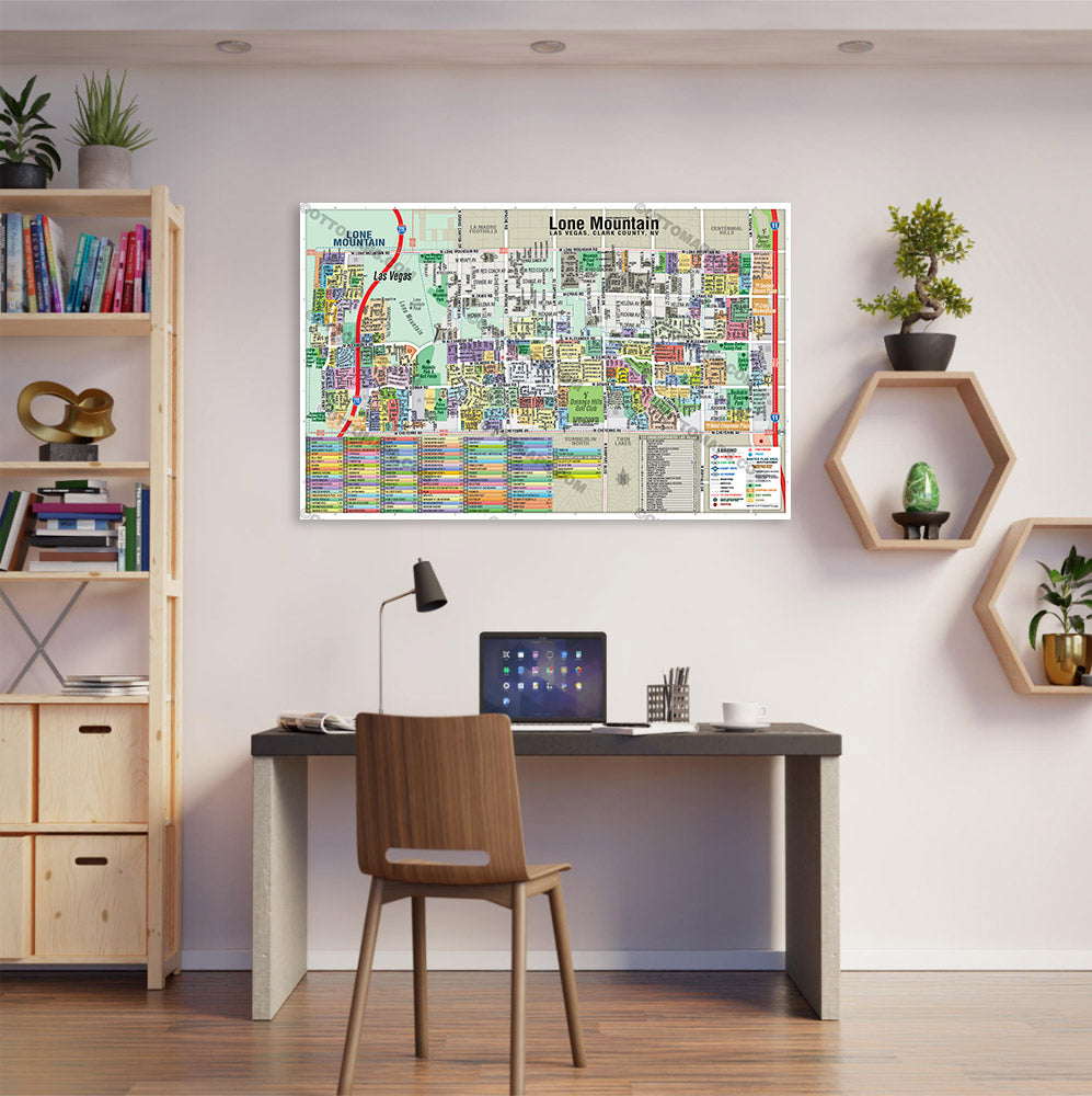Lone Mountain Map, Las Vegas, NV - POSTER PRINTS