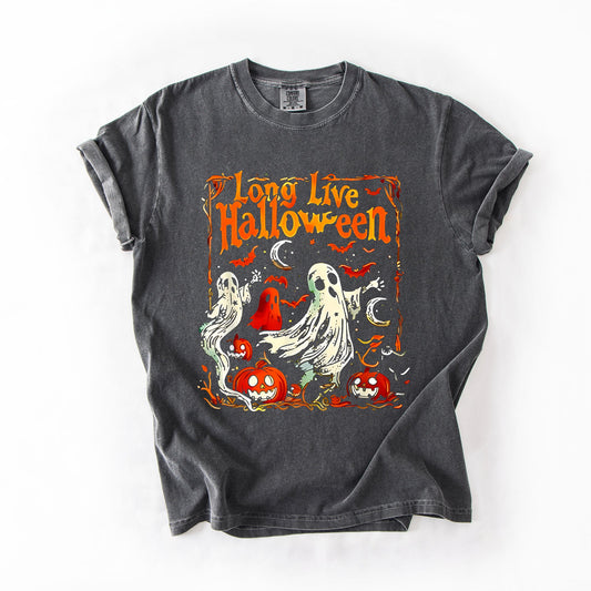Long Live Halloween, Pumpkin, Classic, Vintage, Ghosts, Comfort Colors T-Shirt