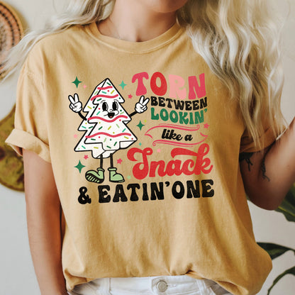 Looking Like A Snack, Christmas Tree Cake, Little Debbie, Comfort Colors, Tshirt