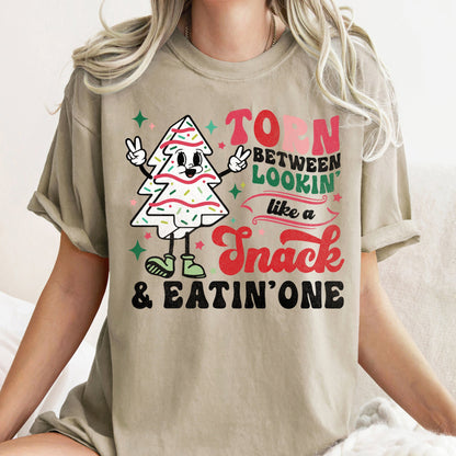 Looking Like A Snack, Christmas Tree Cake, Little Debbie, Comfort Colors, Tshirt