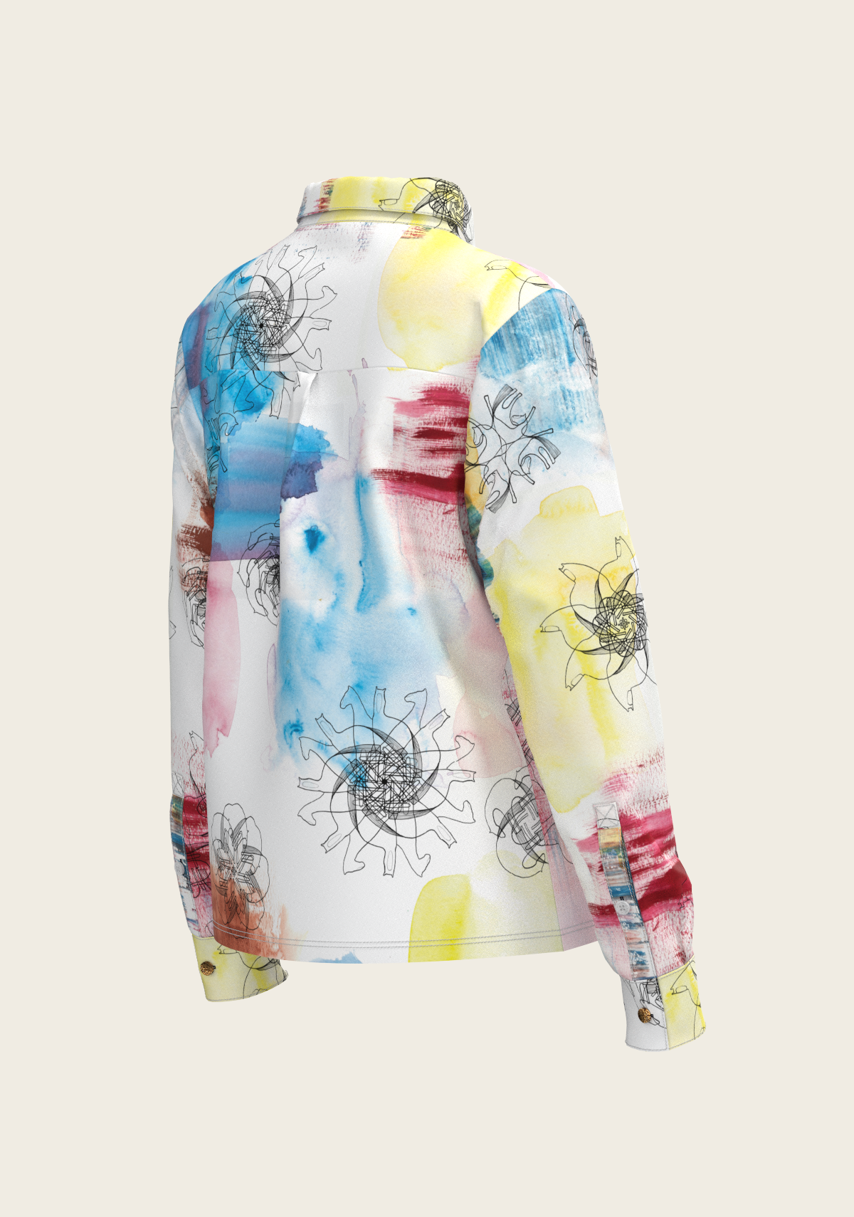 Horse Flower Fair Loose Fitting Button Shirt