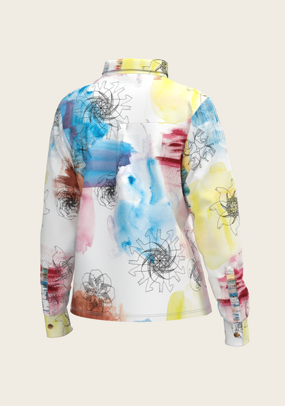 Horse Flower Fair Loose Fitting Button Shirt