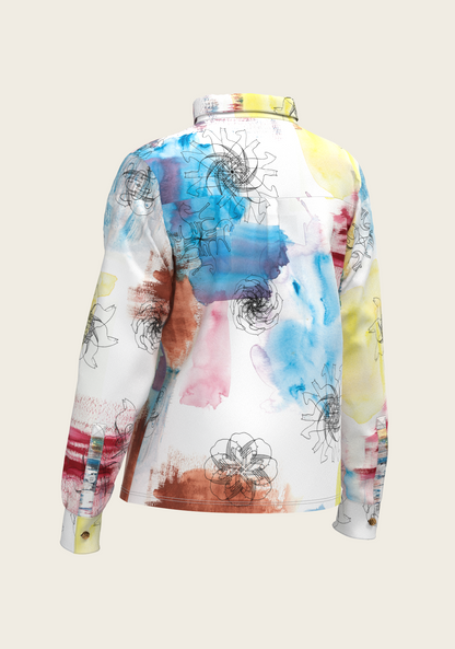Horse Flower Fair Loose Fitting Button Shirt