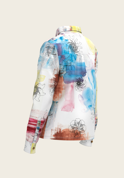 Horse Flower Fair Loose Fitting Button Shirt