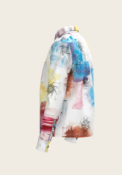 Horse Flower Fair Loose Fitting Button Shirt