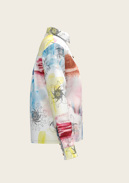 Horse Flower Fair Loose Fitting Button Shirt