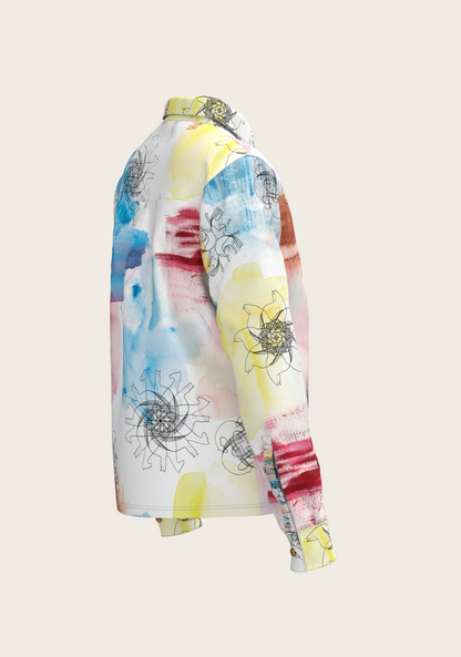 Horse Flower Fair Loose Fitting Button Shirt