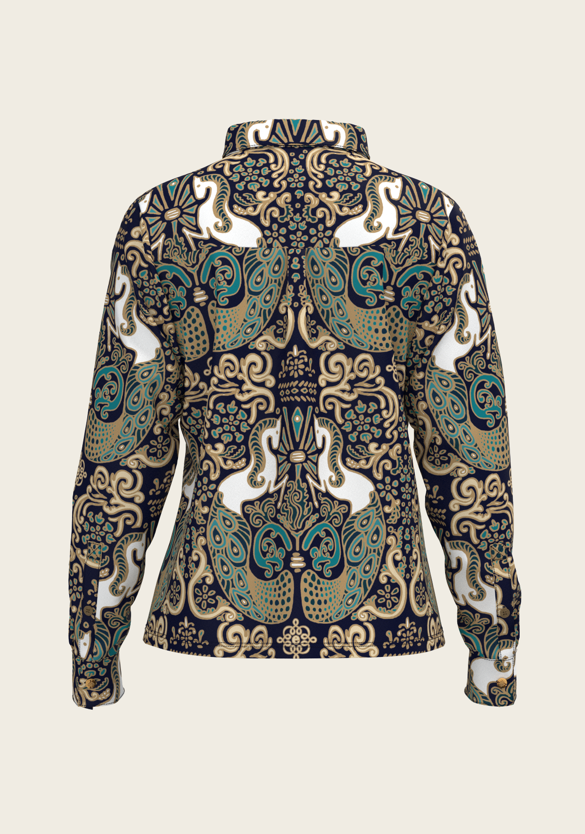 Mermaid Horses Loose Fitting Button Shirt