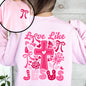 Love Like Jesus, Valentine's Day, Heart, Cross, Faith, Christian, Religious, Front and Back Sweatshirt
