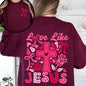 Love Like Jesus, Valentine's Day, Heart, Cross, Faith, Christian, Religious, Front and Back Sweatshirt