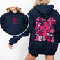 Love Like Jesus, Valentine's Day, Heart, Cross, Faith, Christian, Religious, Front and Back Hoodie, Hooded Sweatshirt