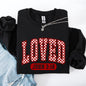 Loved, John 3 16, Checkered, Valentine's Day, Love, Christian, Faith Sweatshirt
