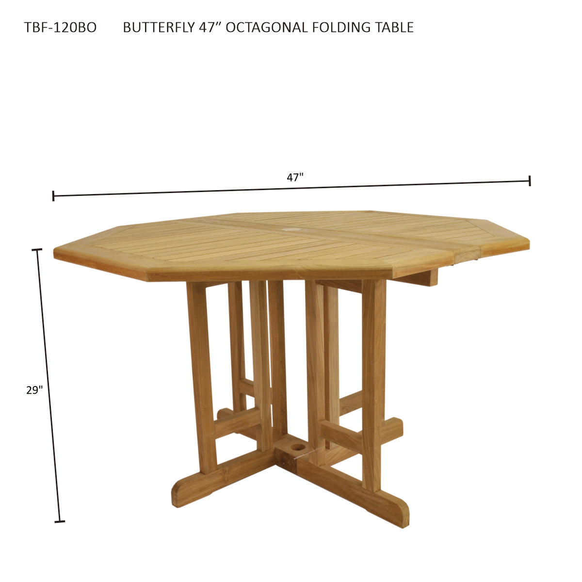 Butterfly 47" Octagonal Folding Table