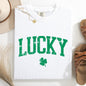 Lucky, Collegiate, Varsity, St Patrick's Day, Shamrock, Clover, Lucky, Leprechaun Tshirt Comfort Colors T-Shirt