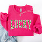 Lucky, Collegiate, Varsity, Vintage, St Patrick's Day, Shamrock, Clover, Lucky, Leprechaun Sweatshirt