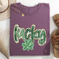 Lucky, Dalmatian Print, St Patrick's Day, Shamrock, Clover, Lucky, Leprechaun Tshirt Comfort Colors T-Shirt