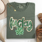 Lucky, Dalmatian Print, St Patrick's Day, Shamrock, Clover, Lucky, Leprechaun Tshirt Comfort Colors T-Shirt